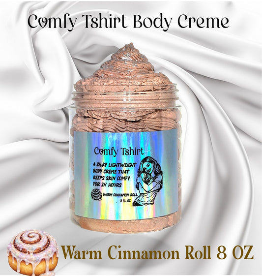 Comfy Tshirt Body Creme (Warm Cinnamon Roll) 8 oz